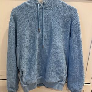 Men's Light Blue Oblique Dior Hoodie would fit a women’s S/M
